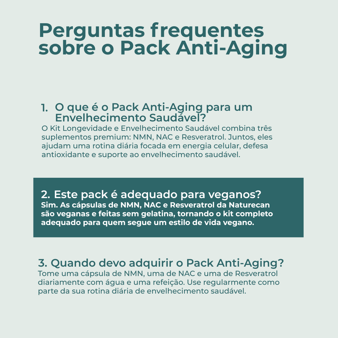 Packs Anti-Aging: NMN | NAC | Resveratrol