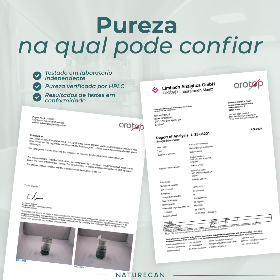 Resveratrol certificado de análise
