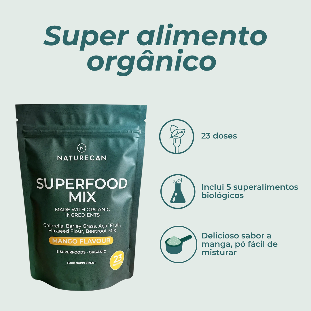 Superalimento orgânico em pó