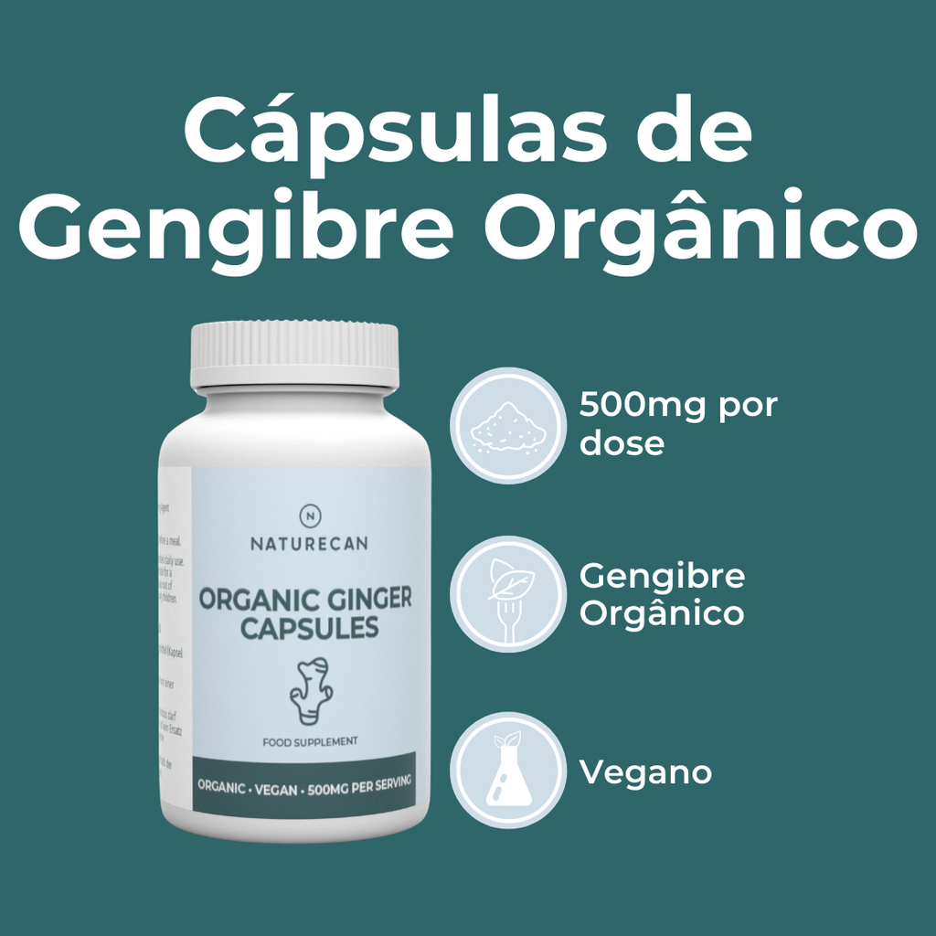 Cápsulas de Gengibre Orgânico em Pó
