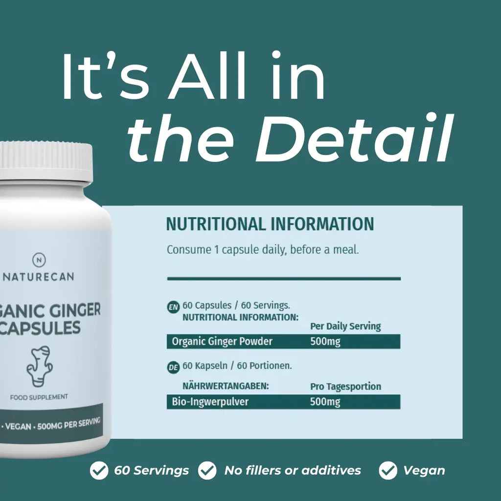 Cápsulas de Gengibre Orgânico em Pó