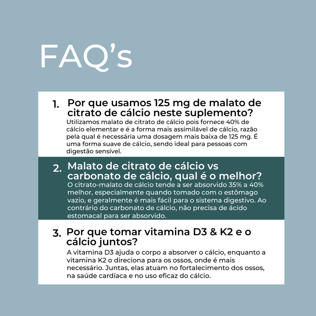 faqs Malato de Citrato de Cálcio