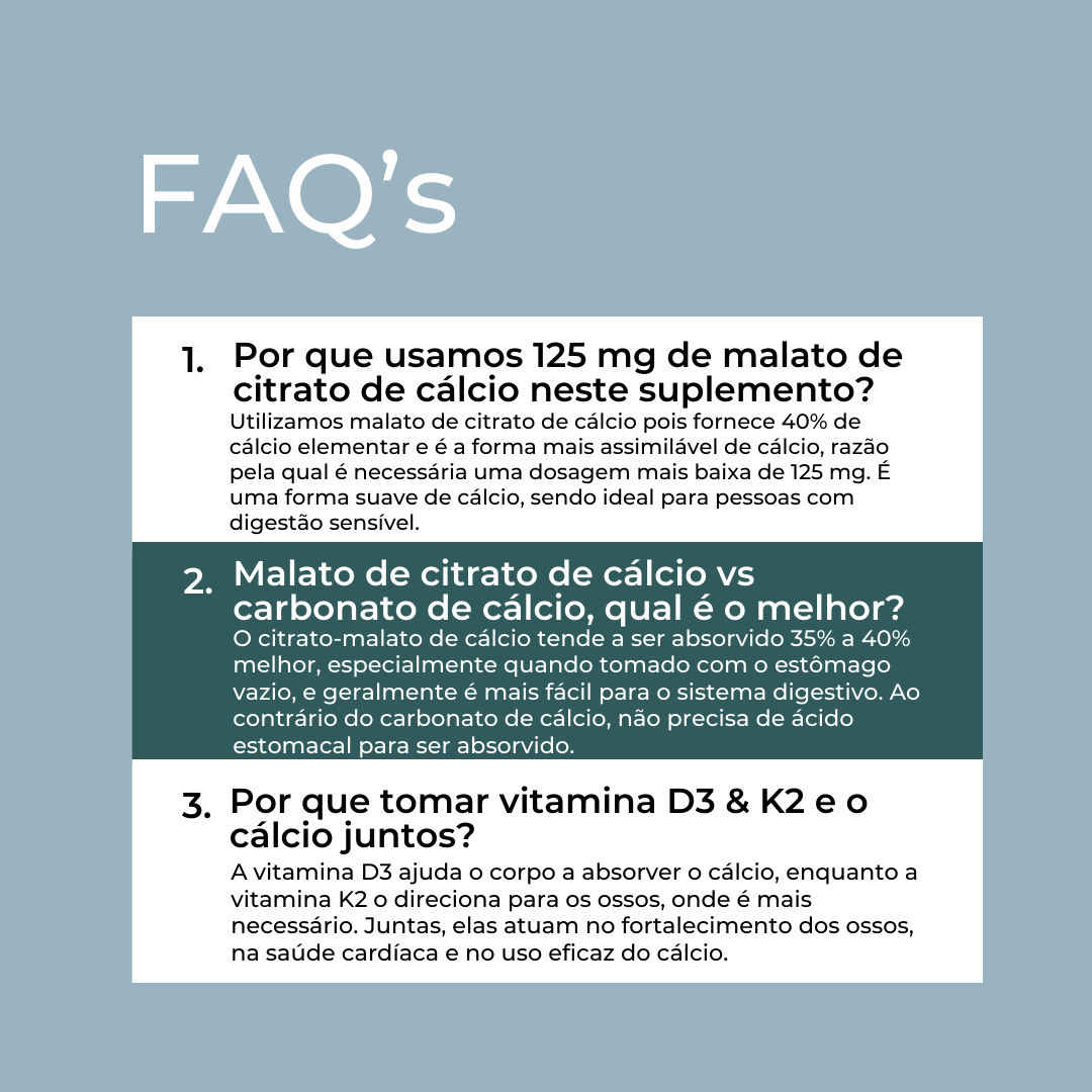 faqs Malato de Citrato de Cálcio