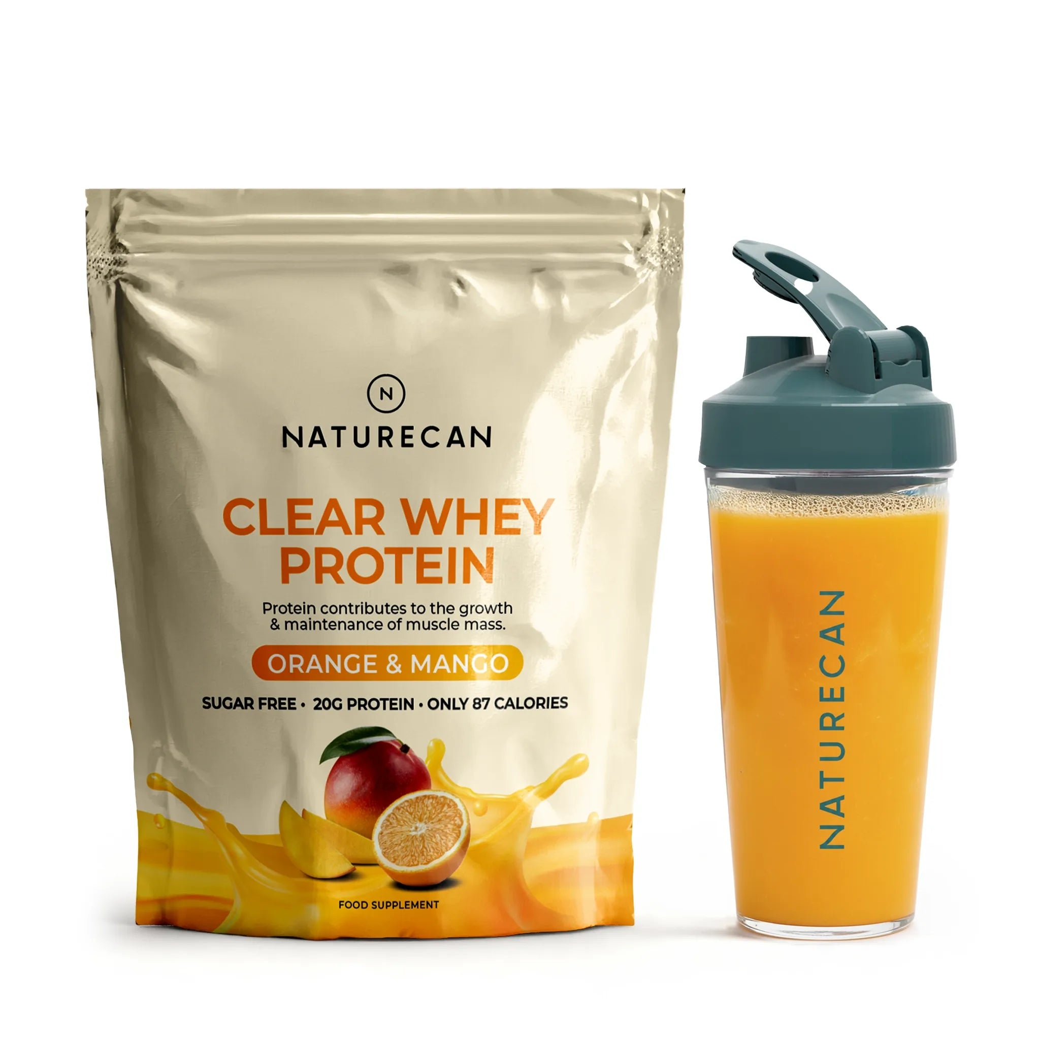 Clear Whey de Manga e Laranja com Shaker