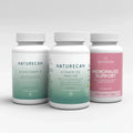 Three Naturecan supplement bottles on a white background