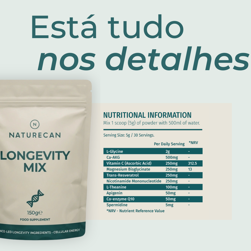 Super Mix Longevidade informação nutricional