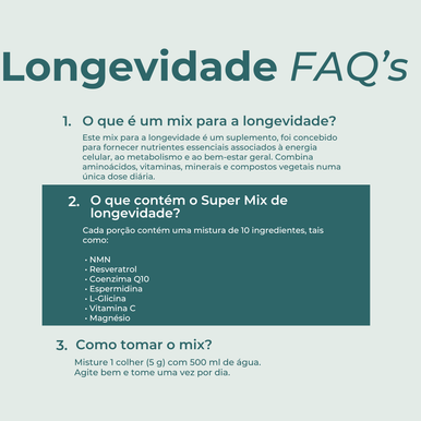 Super Mix Longevidade faqs