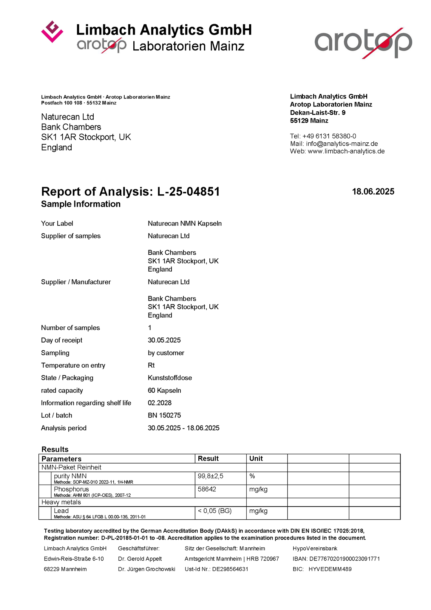 Suplemento NMN em Cápsulas