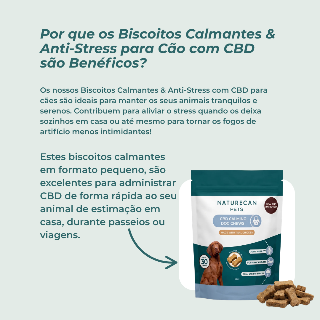Biscoitos Calmantes & Anti-Stress para Cão com CBD