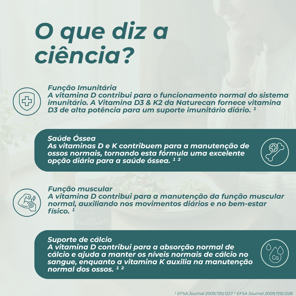 Vitamina D3 & K2 benefícios