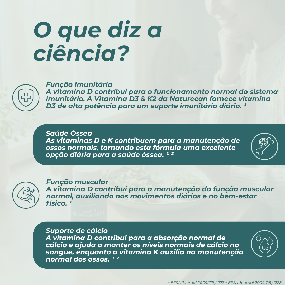 Vitamina D3 & K2 benefícios