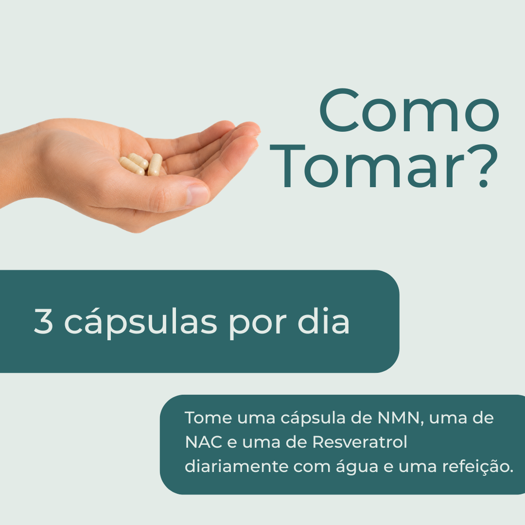 Packs Anti-Aging: NMN | NAC | Resveratrol como tomar