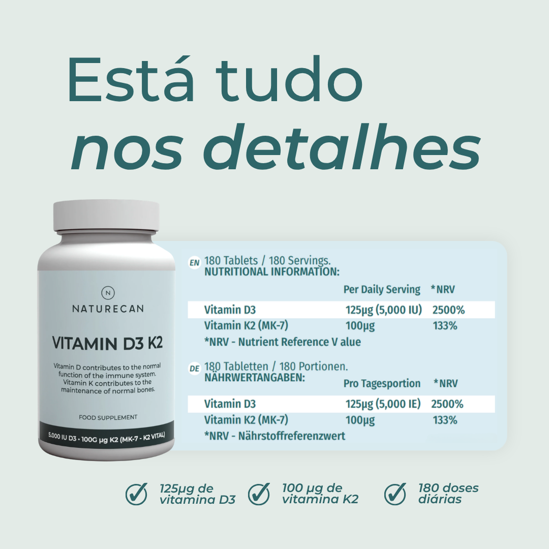 Vitamina D3 & K2 ingredientes