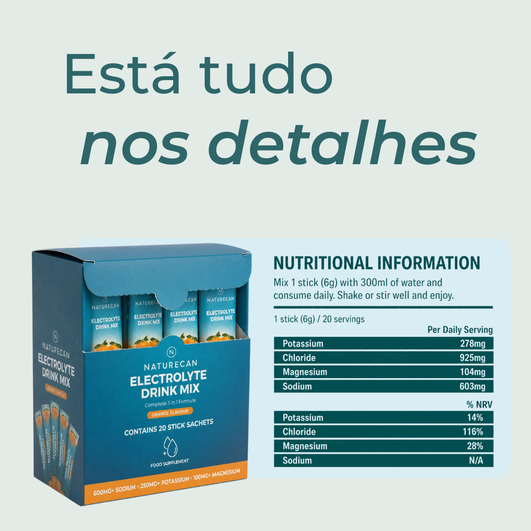 Bebida de Eletrólitos e Isotónica em Pó