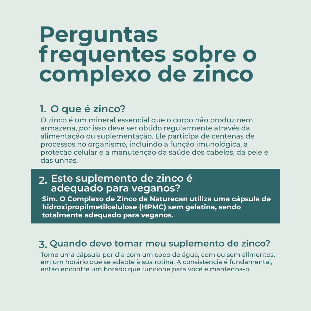 Cápsulas de Zinco faqs