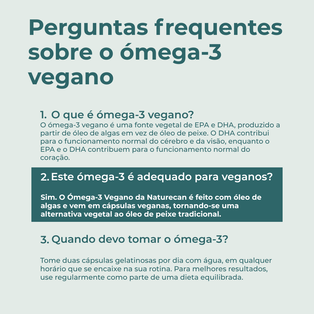 Ómega-3 vegano faqs
