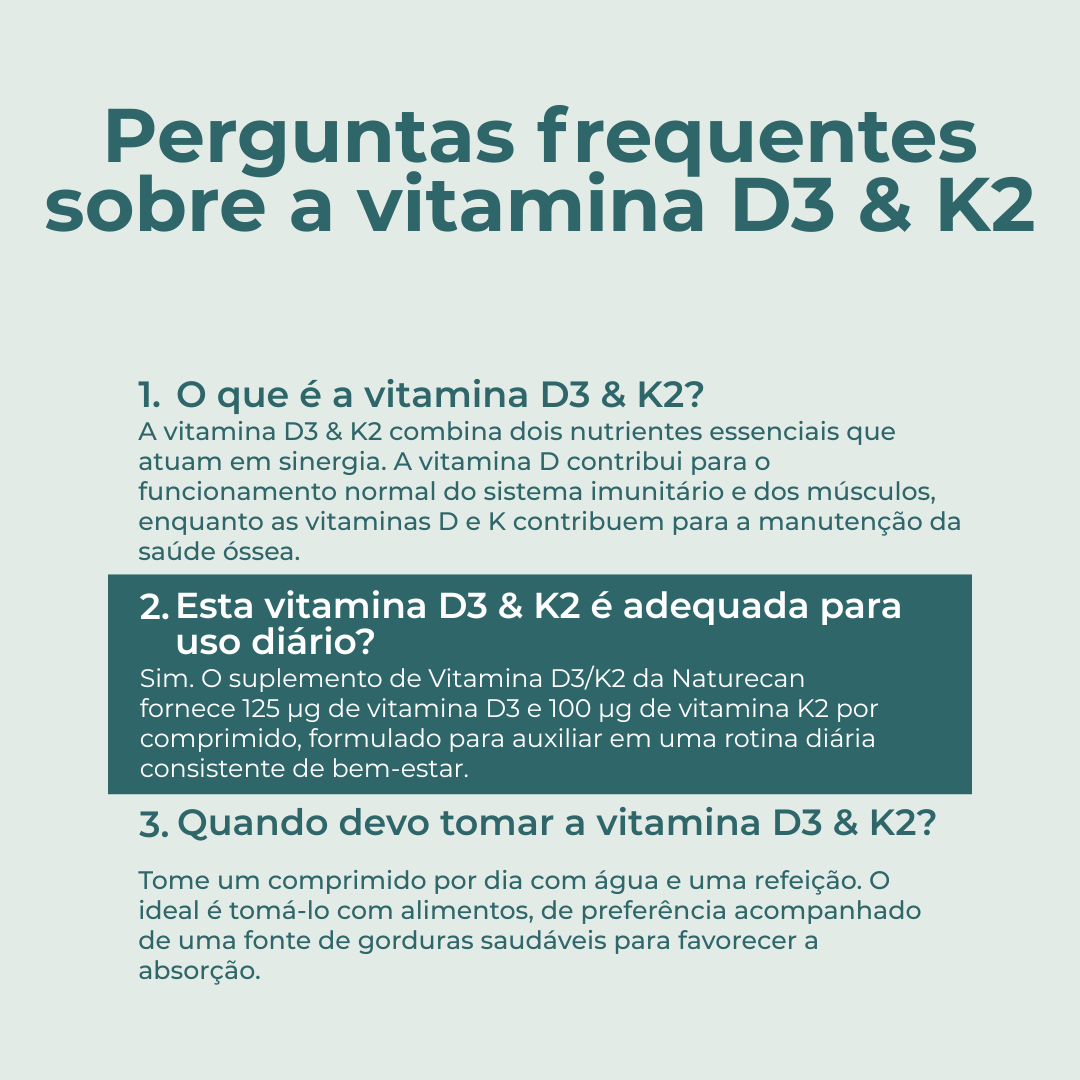 Vitamina D3 & K2 faqs