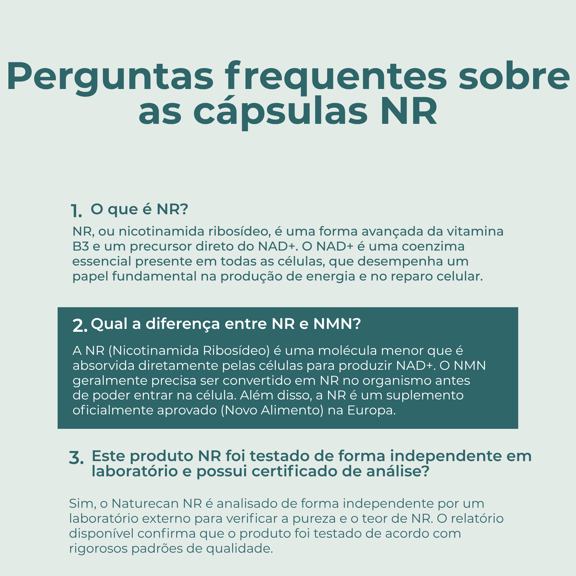 NAD (Ribosídeo de Nicotinamida) - faqs
