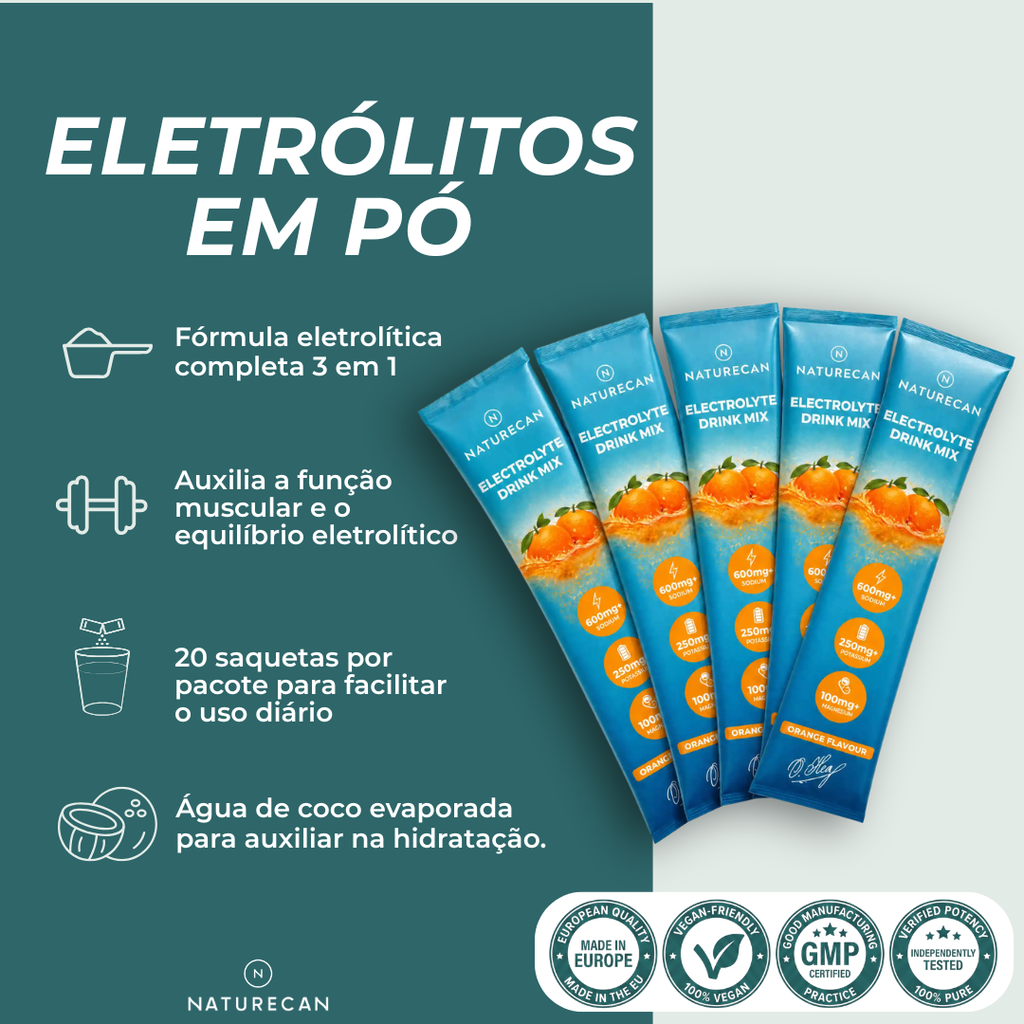 Bebida de Eletrólitos e Isotónica em Pó