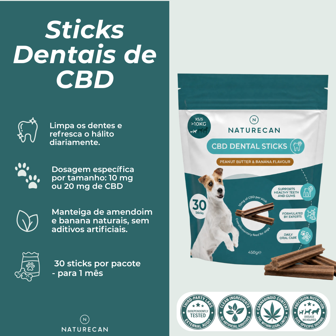 Sticks Dentais com CBD para Cães