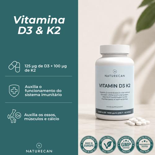 Vitamina D3 & K2 benefícios