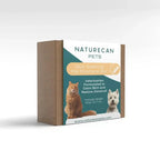 Naturecan Pets Skin Soothing Pet Shampoo Bar – cardboard gift box with teal and white label, veterinarian formulated to calm skin and reduce dandruff, average weight 90g (3.17 oz), featuring orange fluffy cat and white West Highland Terrier images